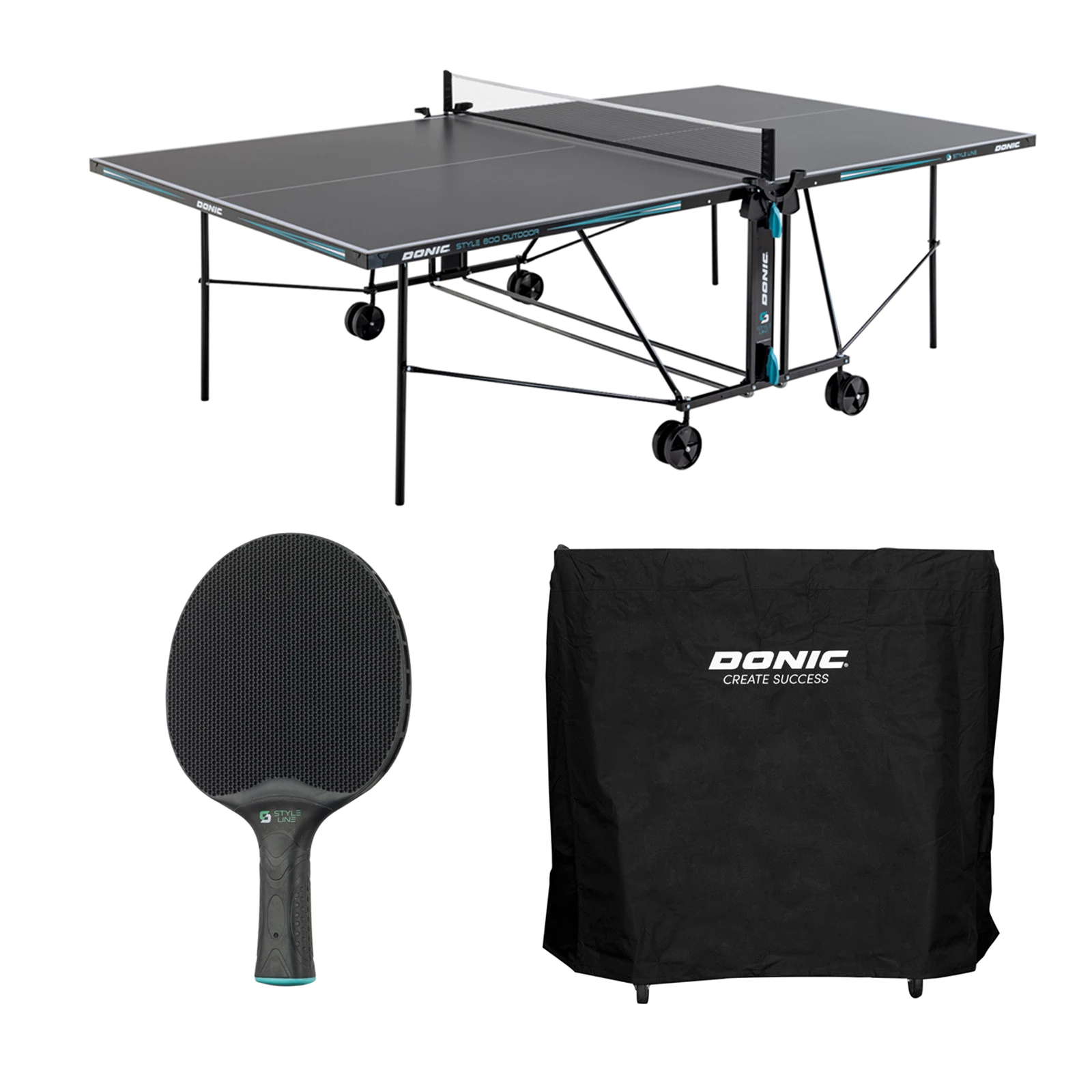 Donic Outdoor Tischtennisplatte Style 600 inkl. Zubehör Produktbild